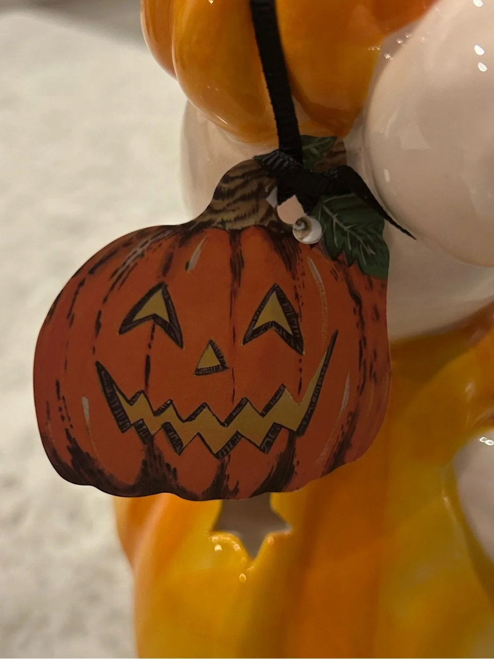 “New” Blue Sky Clayworks Ceramic Mouse Jack-o'-Lantern Pumpkin Tea-light holder